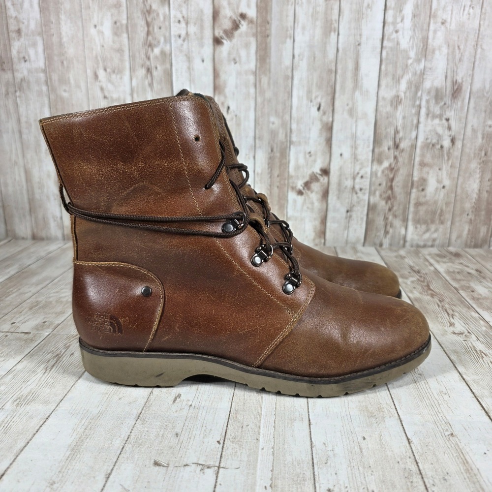The North Face Women's Brown Leather Lace Up Winter Boots Ankle Size 10